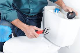 Person fixing bidet